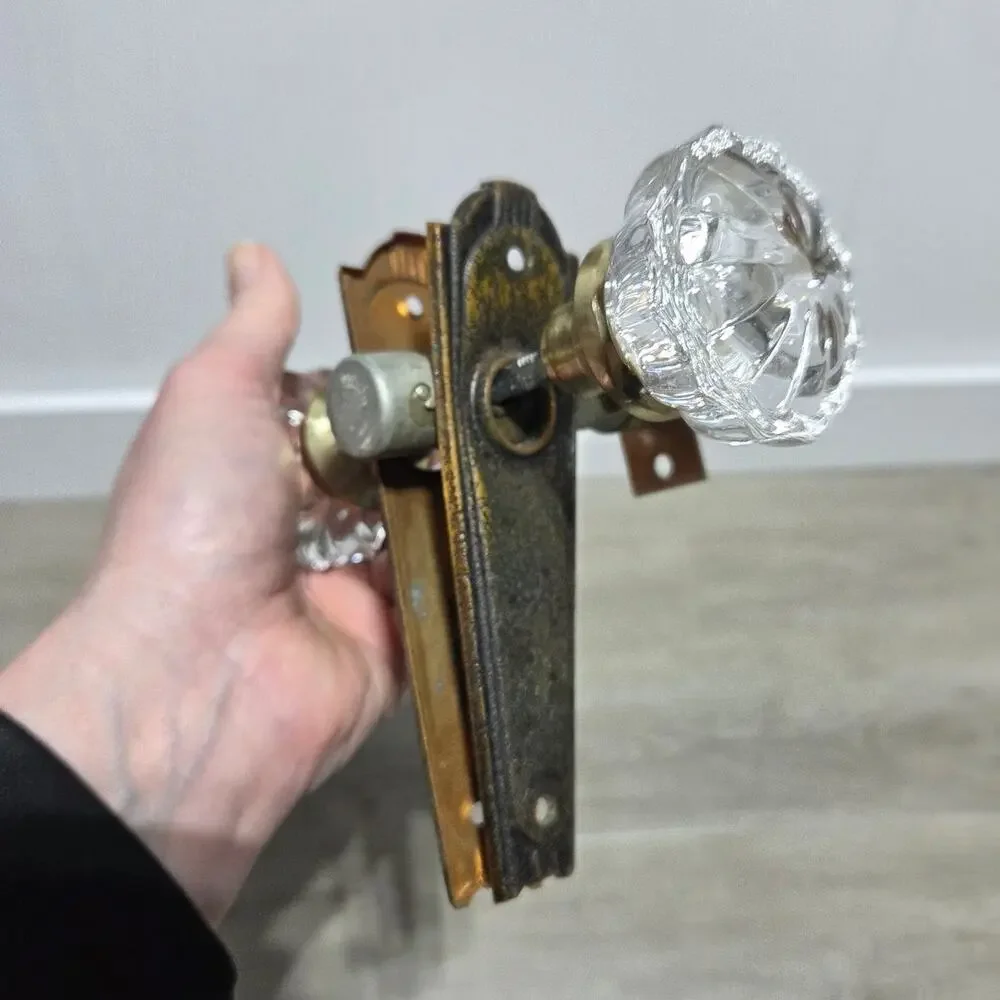 National Brass Company Glass Knob Plates Latch Sets 2